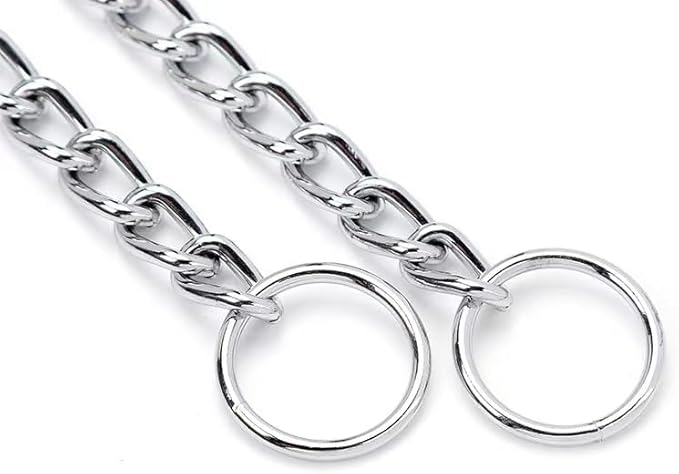 Dog Choke Collar Heavy Duty Slip Collars Chew Proof Metal Slip Link Dog Collar Chain for Medium Large Big XL Breed Dogs, Silver XL