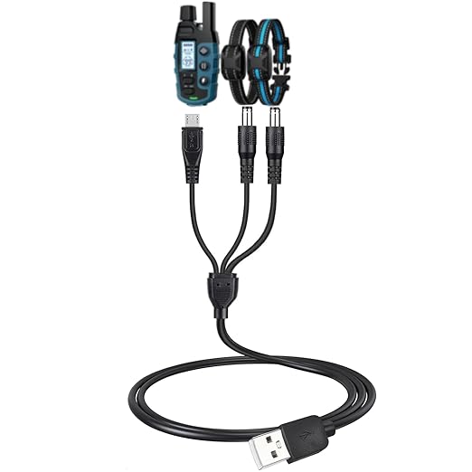 3-in-1 Charger Cord for Bousnic Shock Collar RS2, RS2A and RS2B, Fast-Charging Training Collar USB Cable
