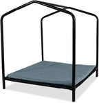 Floppy Dawg Just Chillin’ Portable Dog House. Elevated Pet Shelter for Indoor and Outdoor Use. Made of Water Resistant Breathable Oxford Fabric. Easy to Assemble and Lightweight. 24"L x 23"W x 25"H