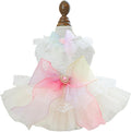 Fashion Sweet Puppy Dog Blingbling Princess Skirt Pet Dog Lace Cake Camisole Tutu Dress D-Pink XL