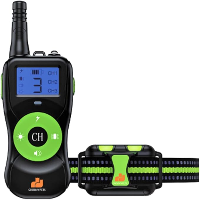 2640 Ft Remote Training Collar with Dog Locator Light, IPX7 Waterproof Rechargeable E-Collar with Humane Beep, Vibration, Static Modes, Fits 8-120lbs Dogs