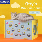 Cat House for Indoor Cats 3 in 1 Scratch Resistant Sisal Cave Bed with Tunnel Enclosed Design with Fluffy Ball Hanging for Multiple Pets Small Aminal Hideaway