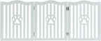 Pet Gate, Wooden Free Standing Dog Gate for Small Dogs and Cats. Great Folding Fence for Doorways, Halls, Stairs. Grey