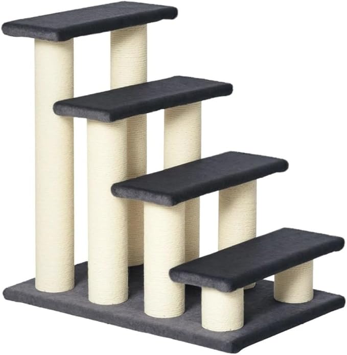 Sturdy 4-Tier Cat Tree with Soft Plush Platforms, Sisal-Wrapped Scratching Posts and Cozy Condo for Indoor Feline Play and Rest