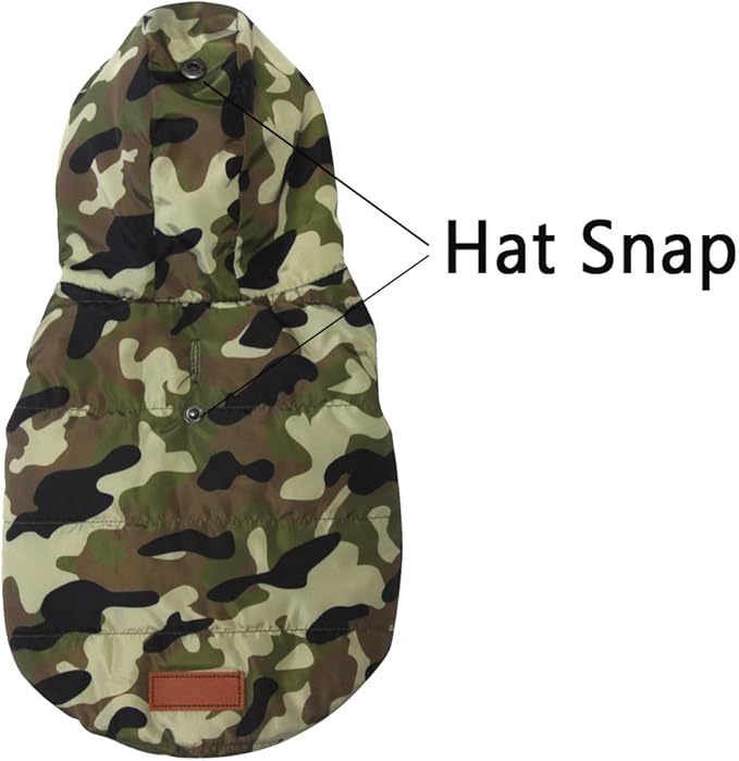 Fleece Lining Extra Warm Dog Hoodie in Winter for Large Dogs Jacket Pet Coats with Hooded,Green Camo XXXL