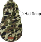 Fleece Lining Extra Warm Dog Hoodie in Winter for Large Dogs Jacket Pet Coats with Hooded,Green Camo XL