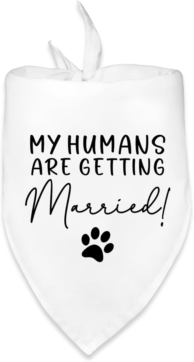 Dog Wedding Engagement Bandana Apparel & Accessories My Humans are Getting Married! Pet Dog Bandana Scarf Wedding Photo Prop Outfit Funny Engagement Party Decorations Gifts