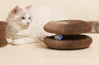 Recycled Corrugated Cardboard Cat Scratching Board with Toy Ball – Interactive Scratch Pad for Indoor Cats, Eco-Friendly & Durable Play Surface