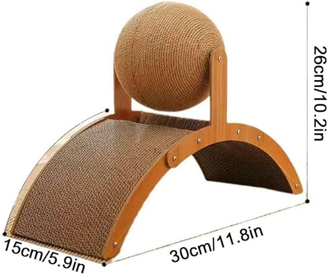Interactive Cat Scratcher, Cat Scratching Post Design with Arch Bridge Balls-Stylish Cat Scratching Board, Natural Sisal Scratcher Ball, Fun and Engaging Scratching Post for and Exercise