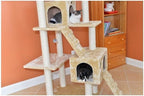 Maykoosh Cat Tree with Scratching Posts, Large Cat Play Furniture, Multi-Level Cat Tower Beige