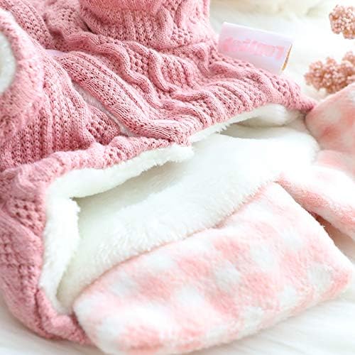 Dog Princess Sweater for Small Dogs Thick Shirt Plaid Clothes Costume Pet Girl Cute Coat Outfits Fall Costumes Winter Dog Sweaters (S,Blue)