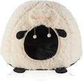 Lamb Shape Cat House Sheep Shape Cat Cave Bed Semi-Enclosed Cave-Style Warm Cat House Pet Nest for Cats Small Dogs