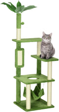 Cat Tree with Hammock Scratching Post Hanging Hammock Cozy Perch Swing Ball Platforms Cat Ladder Tower for Indoor