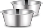 URBUDDIES 1.1 Gallon Extra Large Dog Bowls, 2 Pack, XL Stainless Steel Dog Water Bowls for XLarge Dogs, Polished, Dishwasher Safe, Easy to Clean