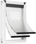 Rescumascer Aluminum XL Dog Door for Door, Dog Door with Two Sliding Lock Panels for Extreme Weather, Pet Door for Dogs up to 220lbs