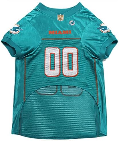 Pets First NFL Miami Dolphins Dog Jersey, Size Medium, Football Shirt Costume for Pet, Dog Sports T-Shirt, NFL Team Clothing for Cats, Licensed Pet Apparel Available in 7 Sizes and 32 Teams