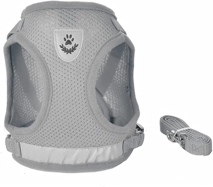 FEimaX Dog Harness and Leash Set for Walking, Soft Mesh Adjustable Easy Control Lightweight Cat Vest Harnesses with Reflective Strips, Escape Proof Small Dogs Cats Vests