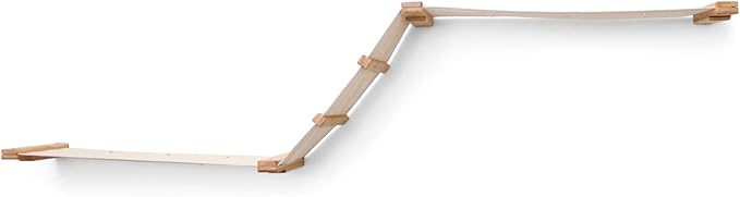 CatastrophiCreations Cat Multi-Level Raceway Hammock Wall Mounted Lounger for Climb and Play Furniture Cat Tree Shelves, Natural/Natural (LR11NANT)