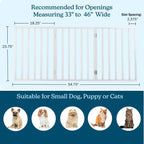 Pet Gate - 3-Panel Indoor Foldable Dog Fence for Stairs, Hallways, or Doorways - 55x24-Inch Retractable Freestanding Dog Gates by PETMAKER (White)