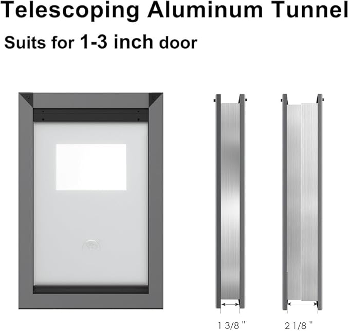 Rescumascer Aluminum Medium Dog Door for Door, Doggie Door with Two Sliding Panels, Energy Efficent Doggy Door for Medium Dogs and Large Cat up to 30lbs