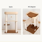 Modern Cat Tree for Large Cats, 37.5-Inch Tall Cat Tree Tower with Wide Shelves Low Step Cotton Scratching Posts, Super Sturdy Base, Cozy Perches, and Interactive Toys for Indoor (95cm White)