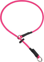 Martingale Dog Collar, 5/16” High-Strength Nylon Rope Slip Collar with Spring-Loaded Adjustable Stopper for Small, Medium & Large Dogs(Pink, 30 inch)
