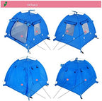 Breathable Washable Pet Puppy Kennel Dog Cat Folding Indoor Outdoor House Bed Tent (Brown,M)