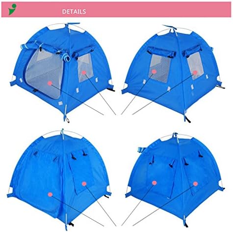 Breathable Washable Pet Puppy Kennel Dog Cat Folding Indoor Outdoor House Bed Tent (Rose Red,L)