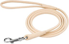 CollarDirect Rolled Leather Dog Leash 4ft, Soft Padded Training Leather Dog Lead 6ft, Puppy Leash Rolled Leather Small Medium Large Black Blue Red Orange Green Pink White (Purple, Size L 6ft)