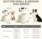 yoken Elevated Dog Bowls,[Prevention of Vertebrae Disease][Super Non-Slip] Dog Bowl with Stainless Steel Bowl,High Capacity,for Large Dogs
