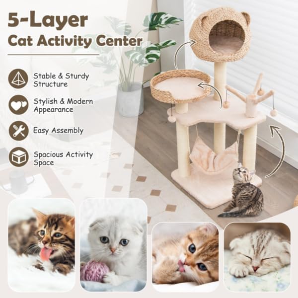 Five-Story cat Tree with Hammock