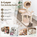 Five-Story cat Tree with Hammock