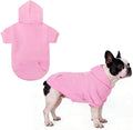 KOOLTAIL Dog Hoodie for Large Medium Small Dogs, Soft and Warm Pet Sweater with Leash Hole and Pocket Boy Girl, Puppy Fall Winter Jacket Clothes, French Pitbull Cold Weather Coat Sweatshirt, Pink SM