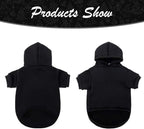 KOOLTAIL Basic Dog Hoodie - Soft and Warm Dog Hoodie Sweater with Leash Hole and Pocket, Dog Winter Coat, Cold Weather Clothes Sweatshirt for Small Medium Large Dogs Puppy Cat Boys Girls Black XL/XXL