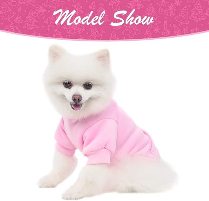 KOOLTAIL Dog Hoodie for Large Medium Small Dogs, Soft and Warm Pet Sweater with Leash Hole and Pocket Boy Girl, Puppy Fall Winter Jacket Clothes, French Pitbull Cold Weather Coat Sweatshirt, Pink M
