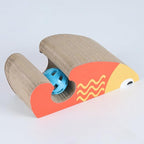 Kitty Curls Cat Toy Kurlz, Interactive Scratch Pad, Foldable Accordion,Recyclable Scratcher with Ball (Orange)