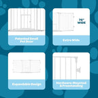 Carlson 76 Inch Wide Flexi Configurable Walk Through Pet Gate,Off-white