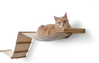 CatastrophiCreations Cat Multi-Level Raceway Hammock Wall Mounted Lounger for Climb and Play Furniture Cat Tree Shelves, Natural/Natural (LR11NANT)
