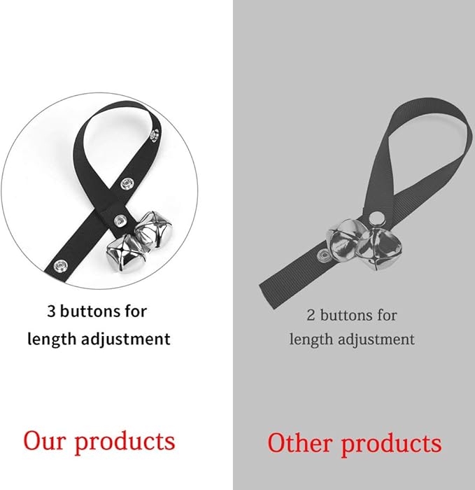 Upgraded Puppy Bells Dog Doorbells for Door Knob/Potty Training/Go Outside-Dog Bells for Puppies Dogs Doggy Doggie Pooch Pet Cat for Dog Lovers-Premium Quality-3 Snaps for Length Adjustment