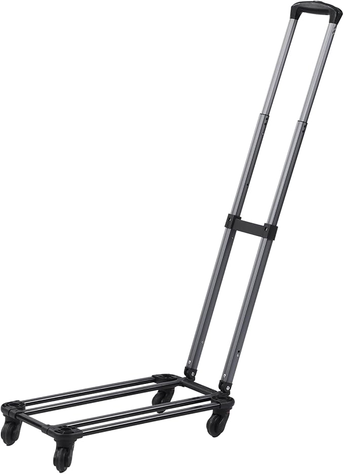 Replacement Rolling Trolley Base for Pet Carrier, 19.3" x 11" Detachable Luggage Cart with Telescopic Handle and Wheels, Universal Frame for Cat Dog Travel Bag (Trolley Only, Pet Bag Not Included)
