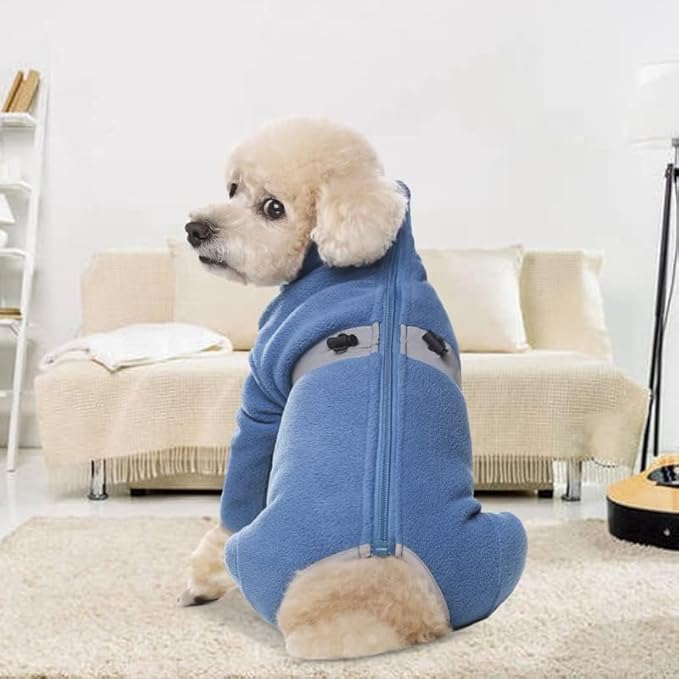 Polar Fleece Dog Coats for Small Medium Dogs, Winter Jacket Sweater Vest Bodysuit, Four-Legged Warm Clothes Pajamas