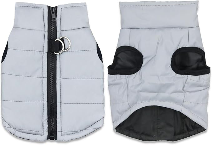 Small Dog Coats Warm Winter Pet Coat Dog Jackets Puppy Cold Weather Clothes for Dogs, Grey, XL