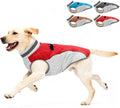 Dog Winter Coat for Large Dogs, Adjustable Puppy Warm Jackets in Cold Weather, Reflective Pet Fleece Vest with External Attachment Points, Zippered Cold-Weather Dog Winter Clothes, L Red