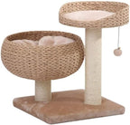 PetPals Group Cozy Eco-Friendly Handwoven Cat Tree with Sisal Scratching Post, 23" H