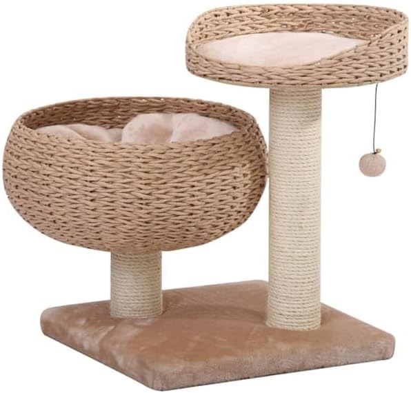 PetPals Group Cozy Eco-Friendly Handwoven Cat Tree with Sisal Scratching Post, 23" H