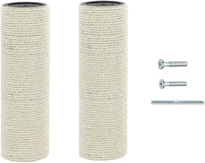 SHENGOCASE Cat Tree Tower Accessories Post Pole Replacement Parts, 5.9" L, Ø 2.75", M8 Bolt, 2-Pack