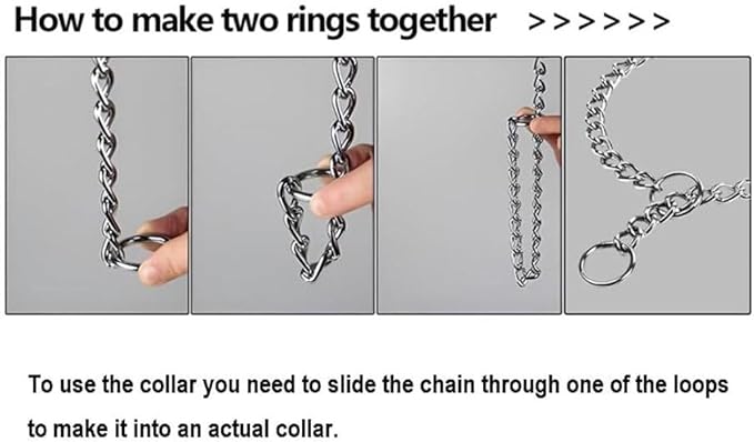 Gold Chain Collar for Dogs, Metal Slip Link Heavy Duty Dog Collar Training Puppy Collars for XXS XS Small Medium Large Big XL Breed Dogs, XSmall