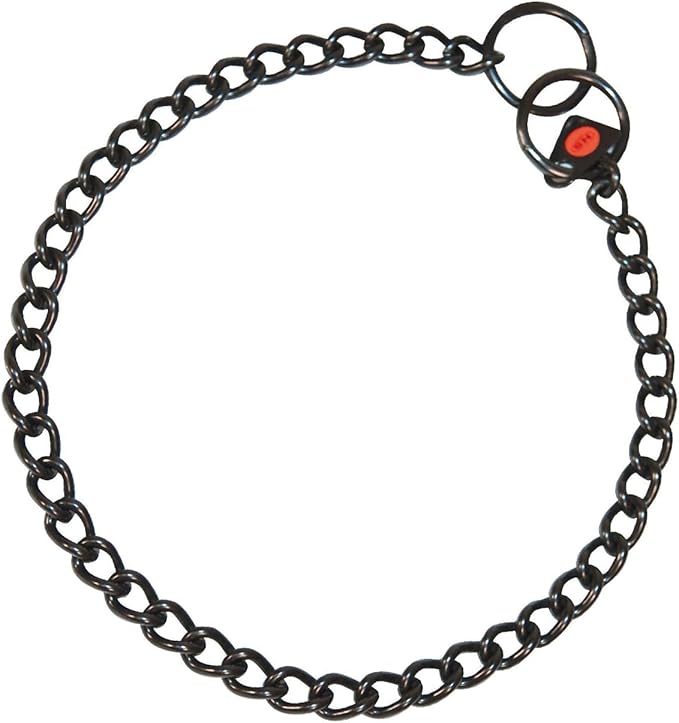 Herm Sprenger Black Stainless Steel Dog Training Collar No-Pull Slip Chain for Small Medium Large Dogs for Easy Control Made in Germany 2.5mm 24in (60cm)