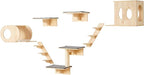 VEVOR Wall Mounted Cat Shelves and Perches with Jumping Boards, Cat Beds, Hammocks & Tree, Up to 40 lbs for Sleeping, Playing, Climbing - Set of 7