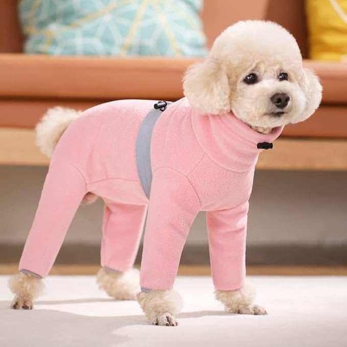 Polar Fleece Dog Pajamas Bodysuit - Small to Medium Dogs, Winter Jacket & Sweater for Small Dogs, Four-Legged Warm Clothes